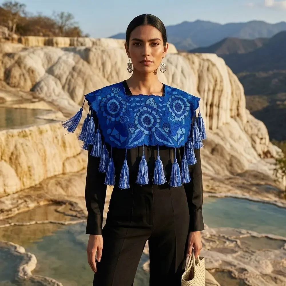 Cape huipil  only one size SEE measurements one size fits all
